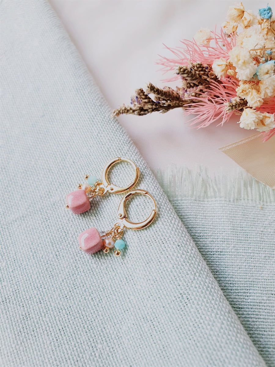 Audrey Earrings in Tea Rose