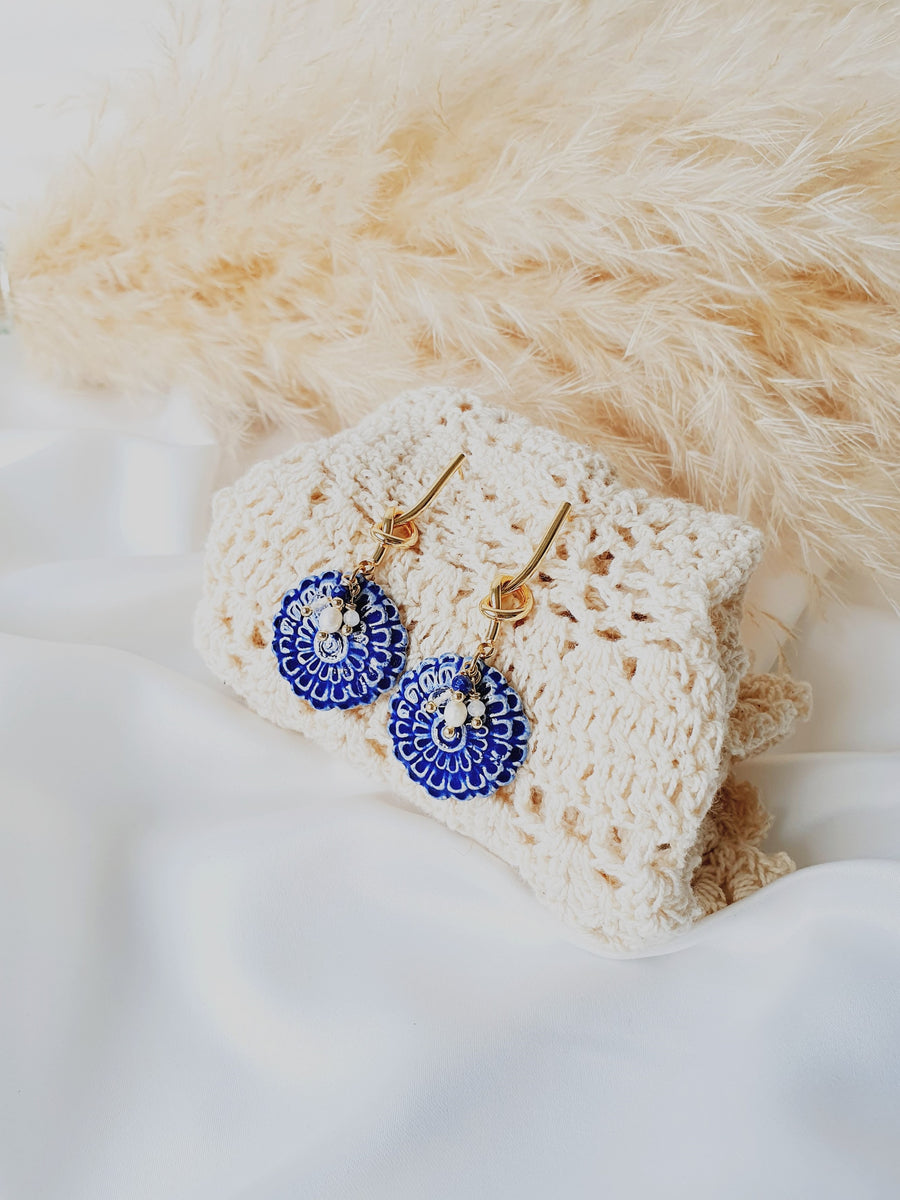 Morika Earrings in Navy