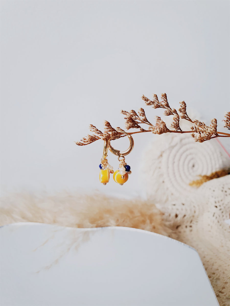 Audrey Earrings in Mustard