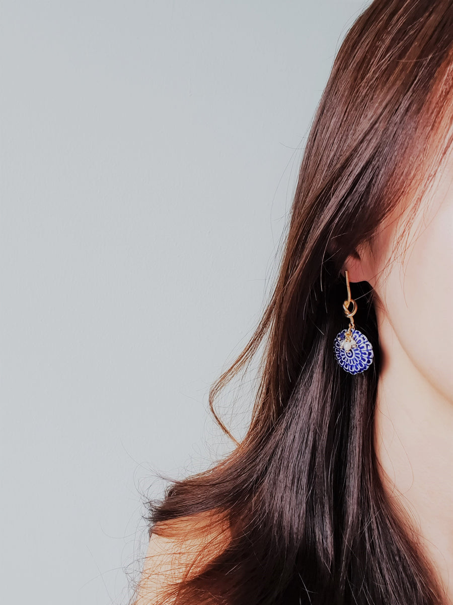 Morika Earrings in Navy